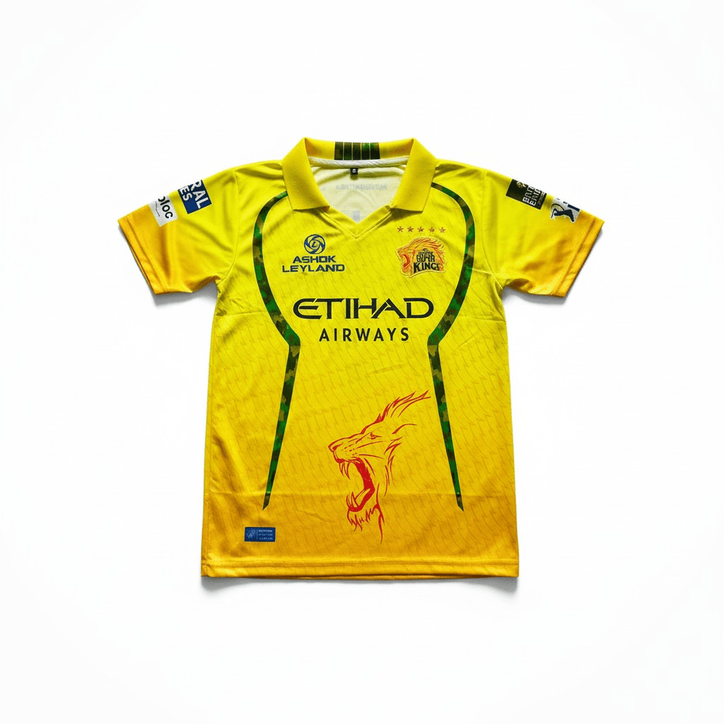 CHENNAI SUPER KINGS IPL 2026 EMBROIDERY JERSEY MS DHONI