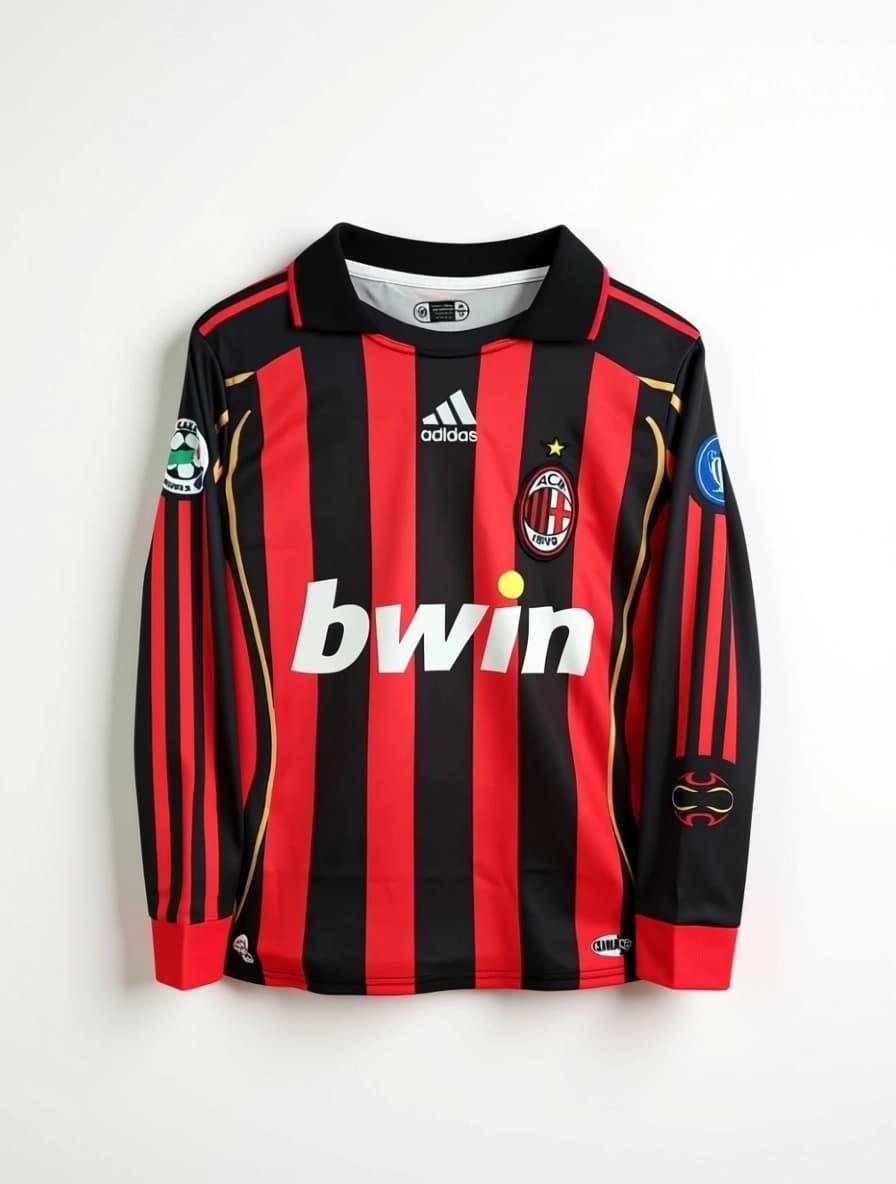 AC MILAN 2002-2003 PAOLO MALDINI NUMBER 3 HOME KIT (FULL SLEEVE) EMBROIDERY JERSEY