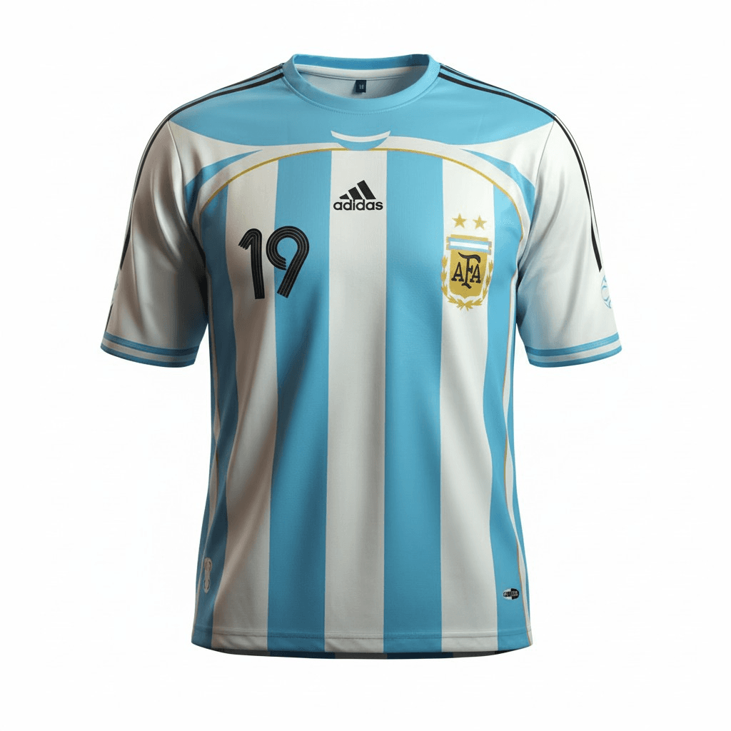 ARGENTINA 2006 HOME JERSEY FEATURING MESSI FIVE SLEEVE